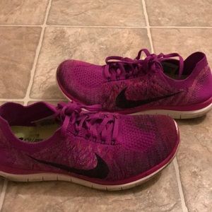 Nike Free Running 4.0 Flyknit.  Size 8. Purple